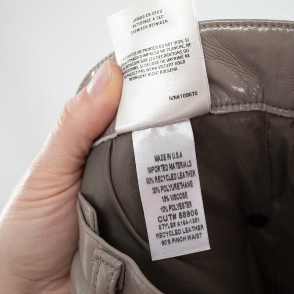 Agolde Recycled Leather 90's Pinch Waist Pants in Quail Patent | 28 - Picture 7 of 11